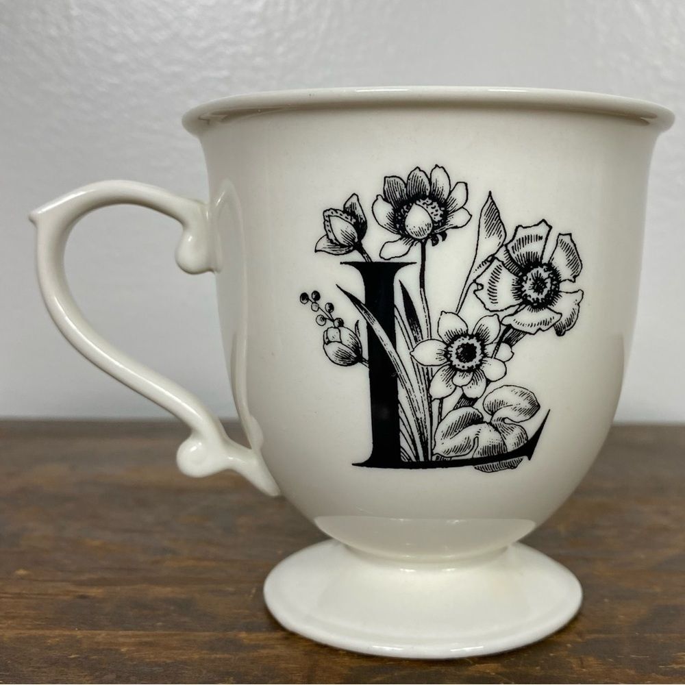 Anthropologie Missus Monogrammed pedestal mug